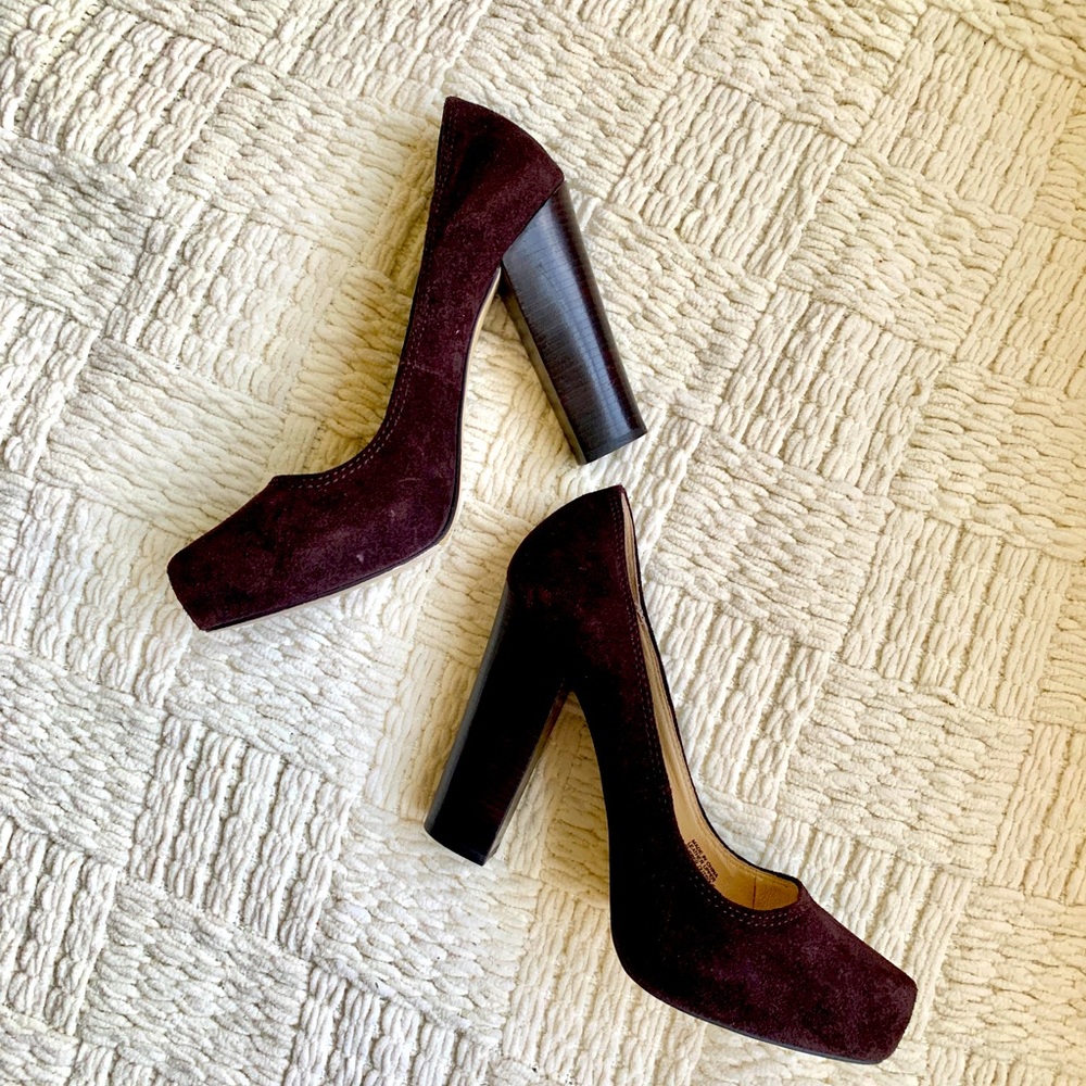 Michael Kors Suede Stack Heels